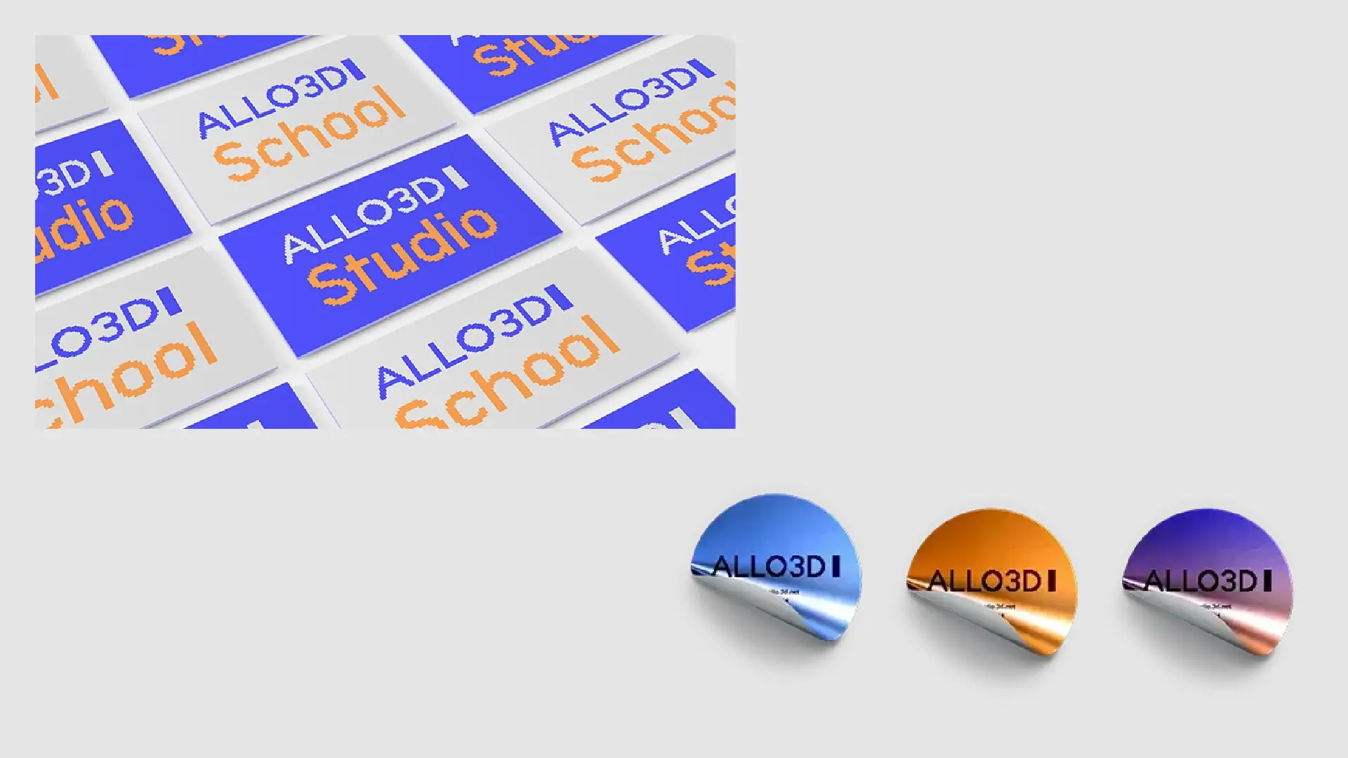 business cards and stickers for allo3D