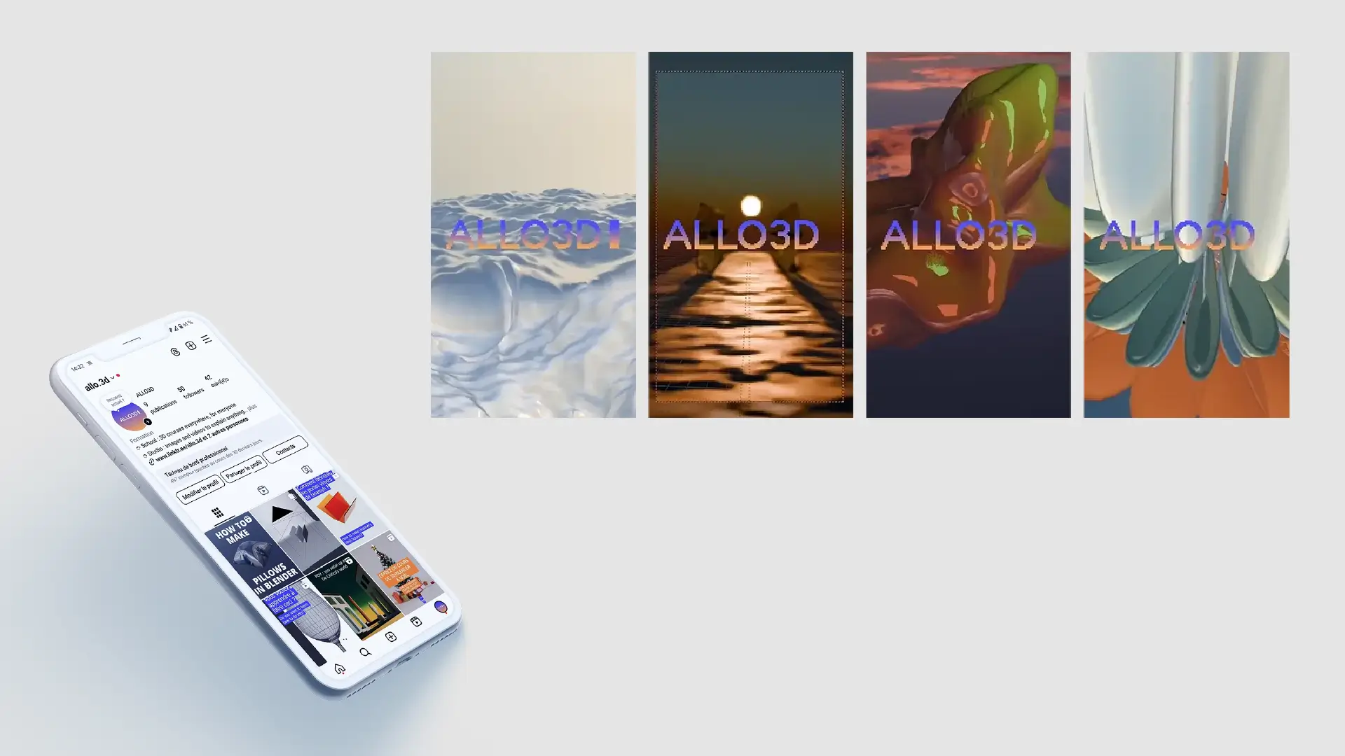 social medias and instagram stories template for allà3D