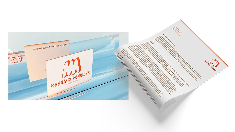business cards and letter paper for margaux minodier